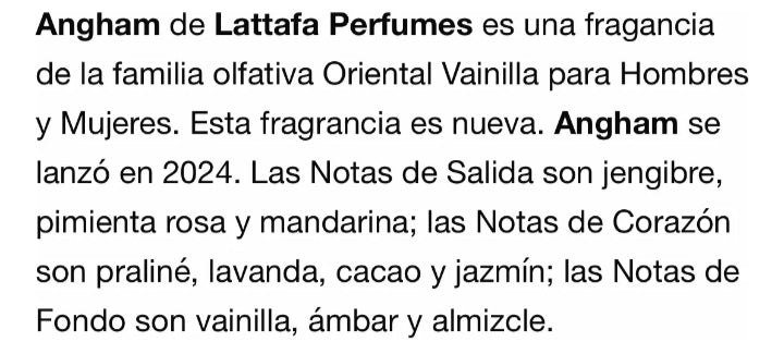 Angham Perfume Árabe – Fragancia Única, Estilo Inolvidable