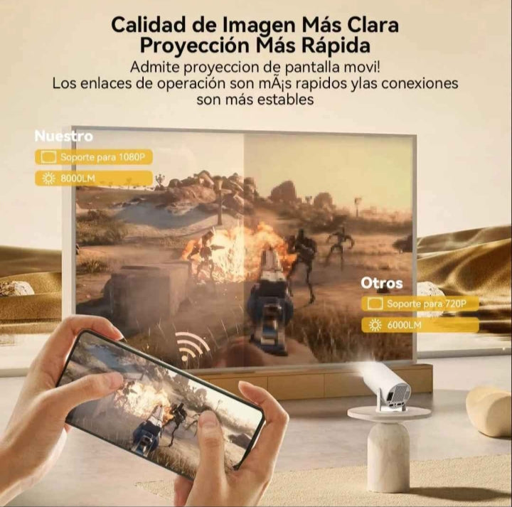 Proyector K4 Ultra HD Smart – Tu Pantalla Gigante en Cualquier Lugar